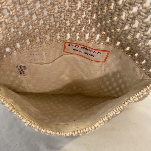 Vintage Marcrame Crochet Clutch Cloth 1970s Bag Boho - Picture 3 of 4